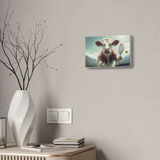 Cow playing tennis Canvas Stretched, 1.5''