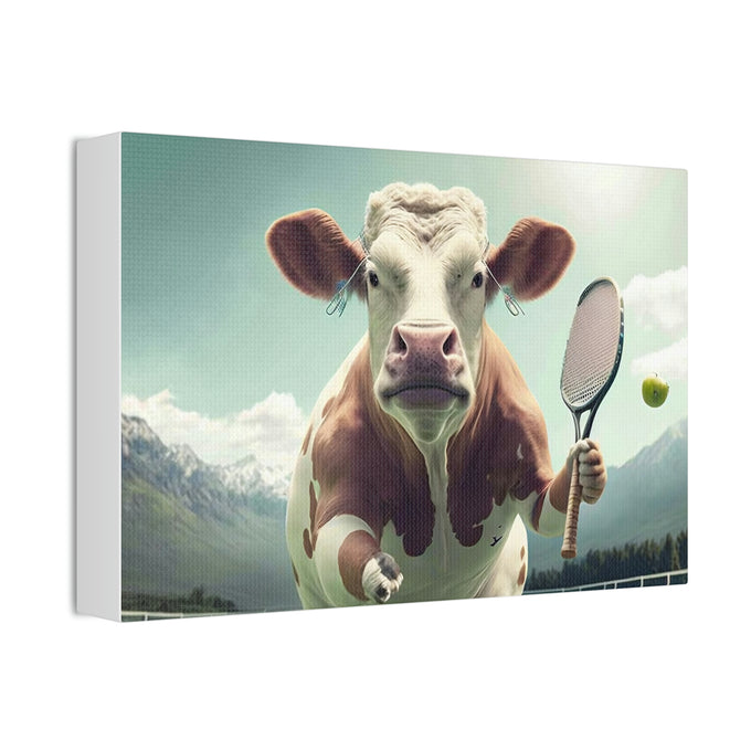 Cow playing tennis Canvas Stretched, 1.5''